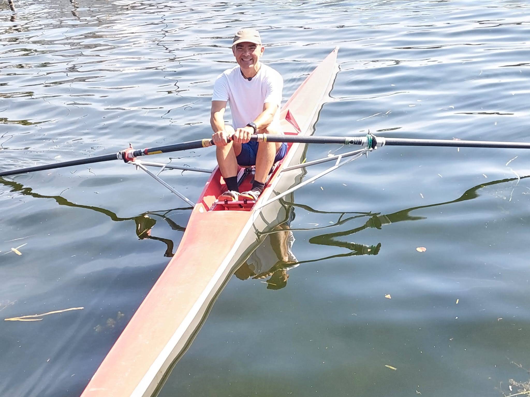 Herr Kunert im Skiff (Rennboot-Einer)